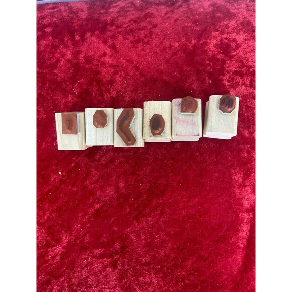 1996 Red Rubber Stamp It Vintage Stamps Set Of 6 - Picture 1 of 9